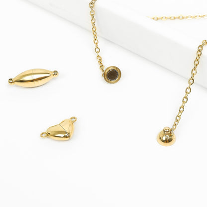 18K Gold PVD Stainless Steel Oval Magnetic Clasp / SBB0331
