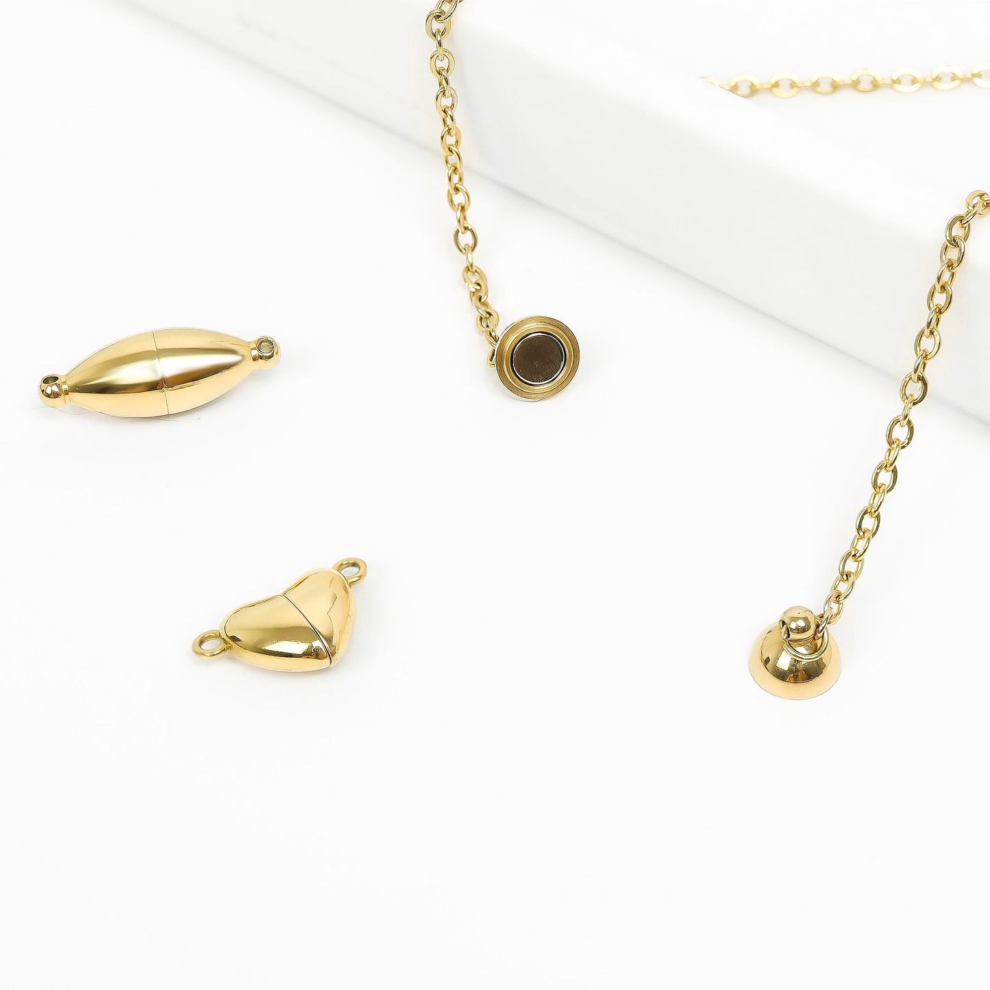 18K Gold PVD Stainless Steel Round Magnetic Clasp / SBB0329