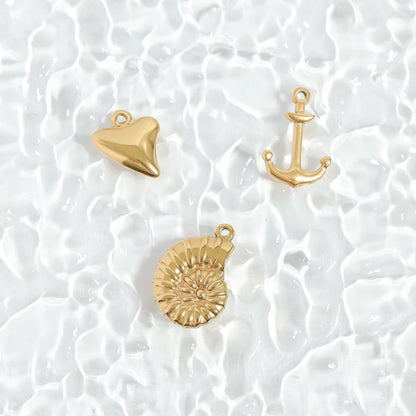 18K Gold PVD Stainless Steel Nautilus Charm / PDL0210