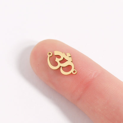 18K Gold Stainless Steel Om Connector Charm  / PDL0175