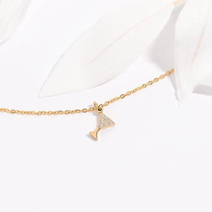 18K Gold PVD Stainless Steel CZ Martini Glass Charm / PDL0145