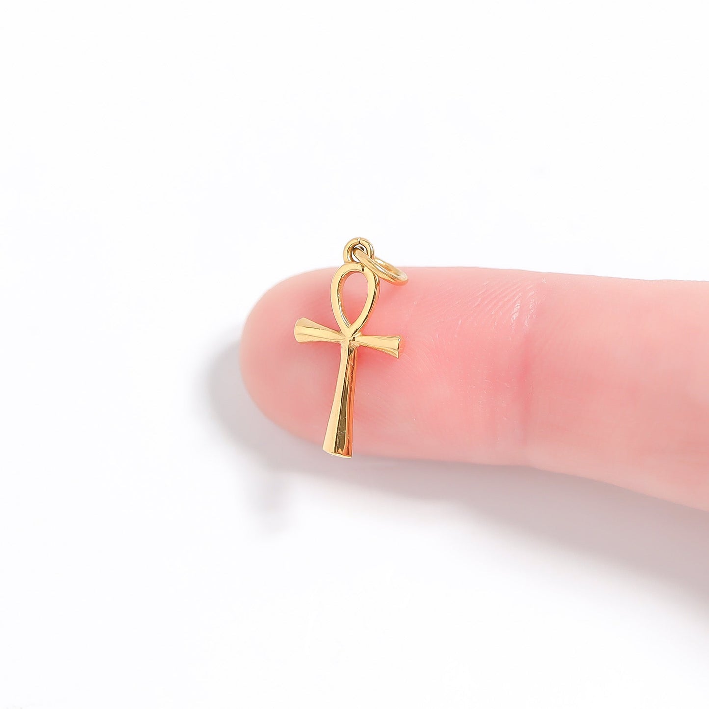 18K Gold PVD Stainless Steel Small Ankh Charm / PDL0257