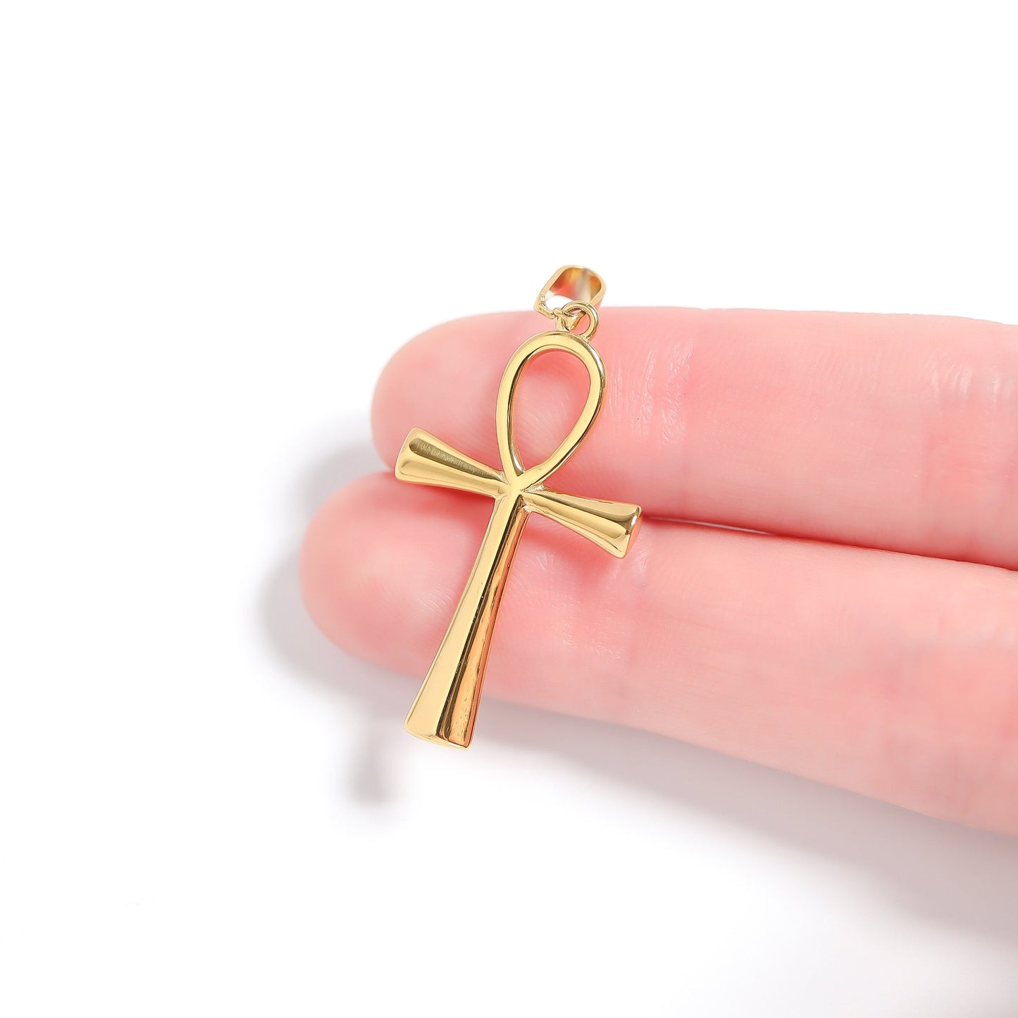 18K Gold PVD Stainless Steel Small Ankh Charm / PDL0257
