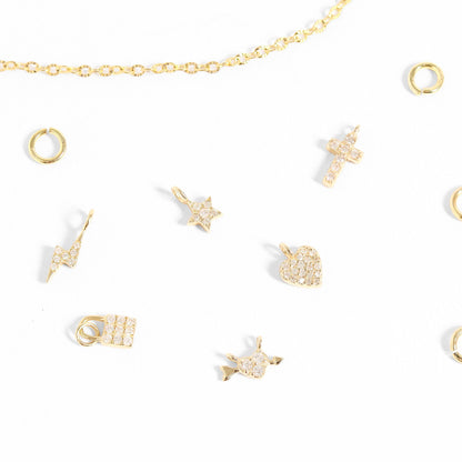 Permanent Jewelry 14K Solid Gold Diamond Star Charm / PMJ1013