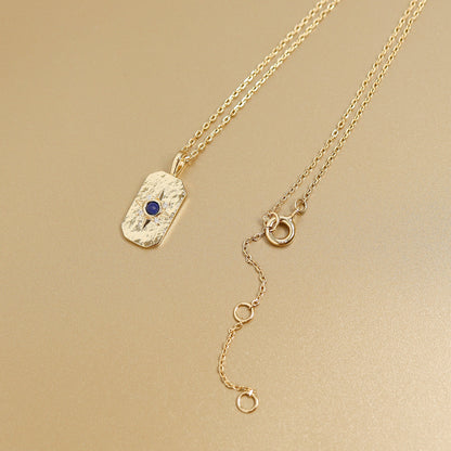 14K Gold Plated Sterling Silver Semi Precious Compass Star Necklace / PMJ0028