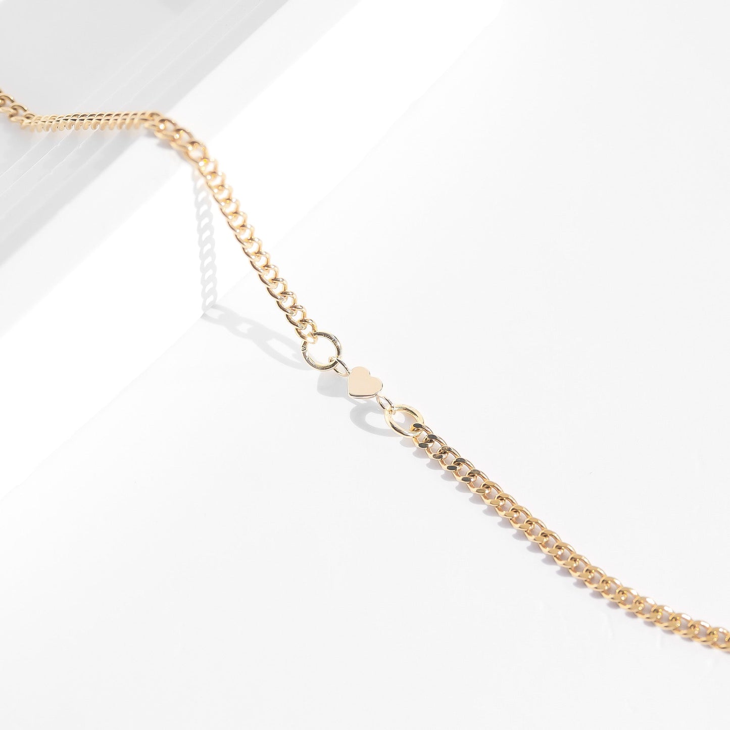 Permanent Jewelry 14K Solid Gold Heart Connector Charm / PMJ1006