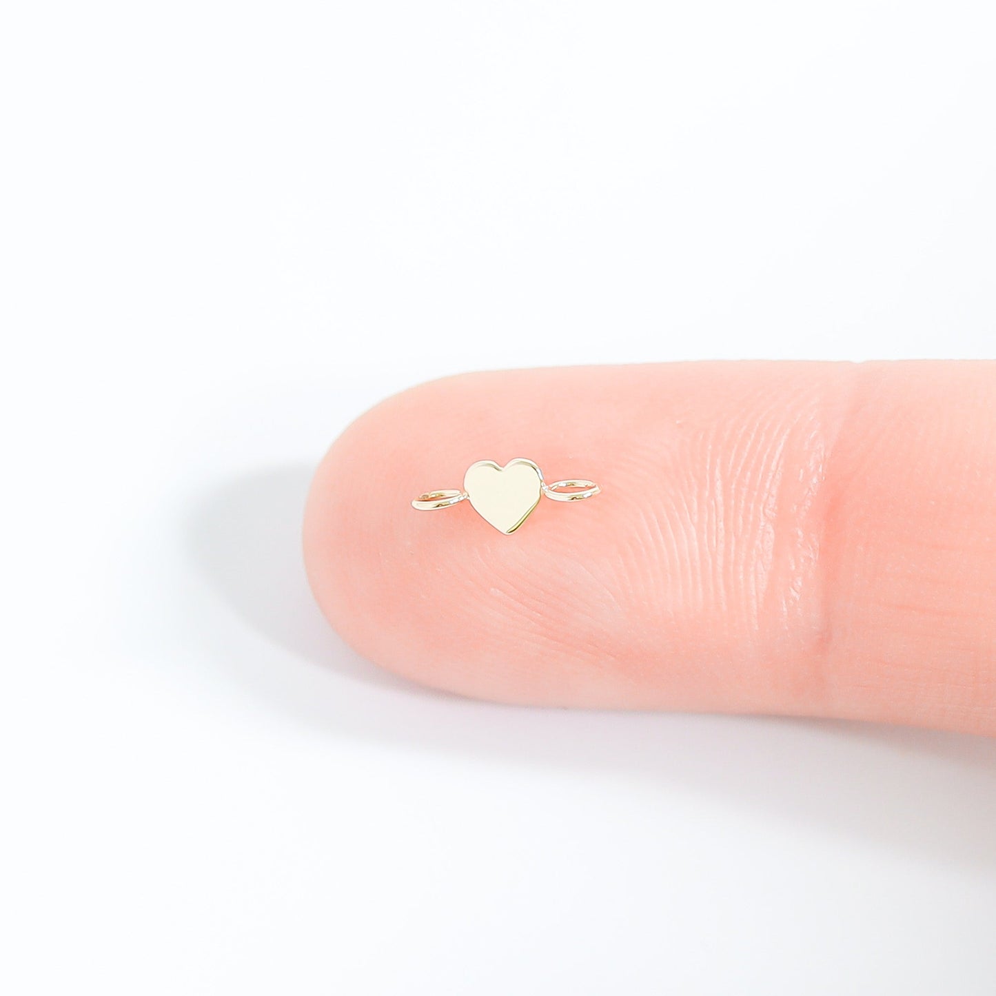 Permanent Jewelry 14K Solid Gold Heart Connector Charm / PMJ1006