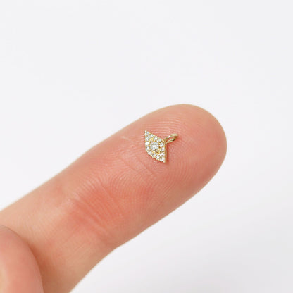 Permanent Jewelry 14K Solid Gold Diamond Evil Eye Charm / PMJ1011