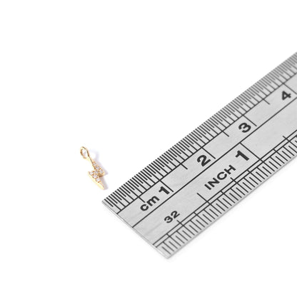 Permanent Jewelry 14K Solid Gold Diamond Lightning Bolt Charm / PMJ1012