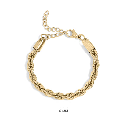18K Gold PVD Stainless Steel Rope Chain Bracelet/Anklet / BRJ1000