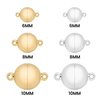 18K Gold PVD Stainless Steel Round Magnetic Clasp / SBB0329