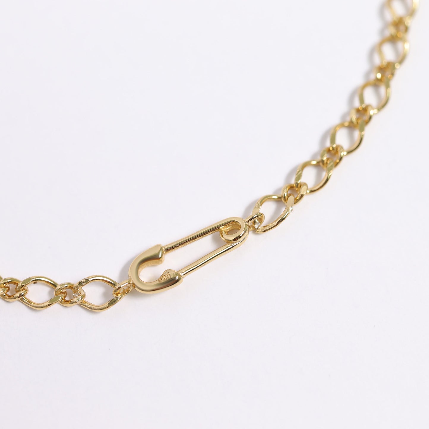 .925 Sterling Silver Horizontal Safety Pin Charm for Permanent Jewelry / PMJ1027