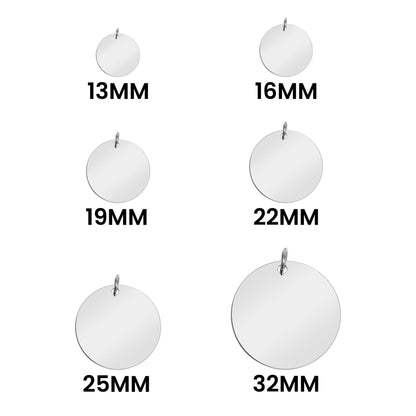 Stainless Steel Blank Circle Pendant / SBB0013