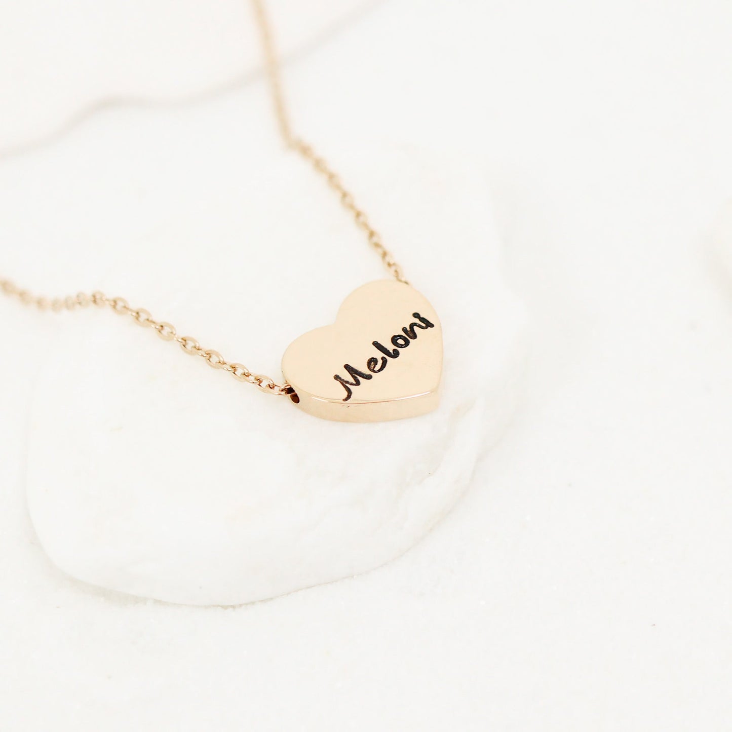 18K Gold PVD Stainless Steel Blank Heart Necklace / SBB0250