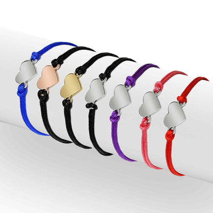 18K Gold PVD Stainless Steel Engravable Heart Friendship Bracelet / SBB0279