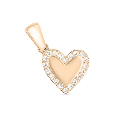 18K Gold PVD Stainless Steel CZ Heart Charm / SBB0289