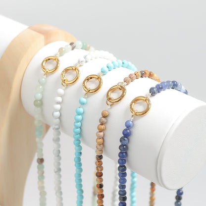 Semi Precious Natural Stone Charm Keeper Necklace / SBB0305