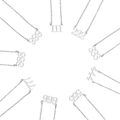 18K Gold PVD Stainless Steel Angel Number Necklace / CHN0045