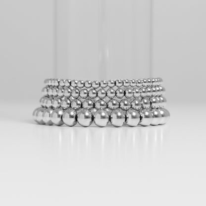 Stainless Steel Metal Bead Stretch Bracelet / SBB0341