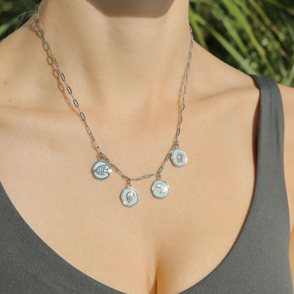 18K Gold PVD Fish White Epoxy Charm / PDL0221