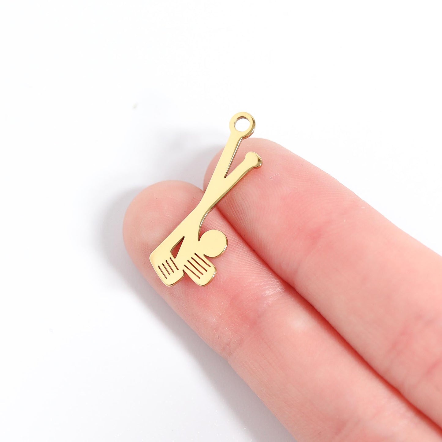 18K Gold PVD Stainless Steel Golf Club Charm / PDL0157