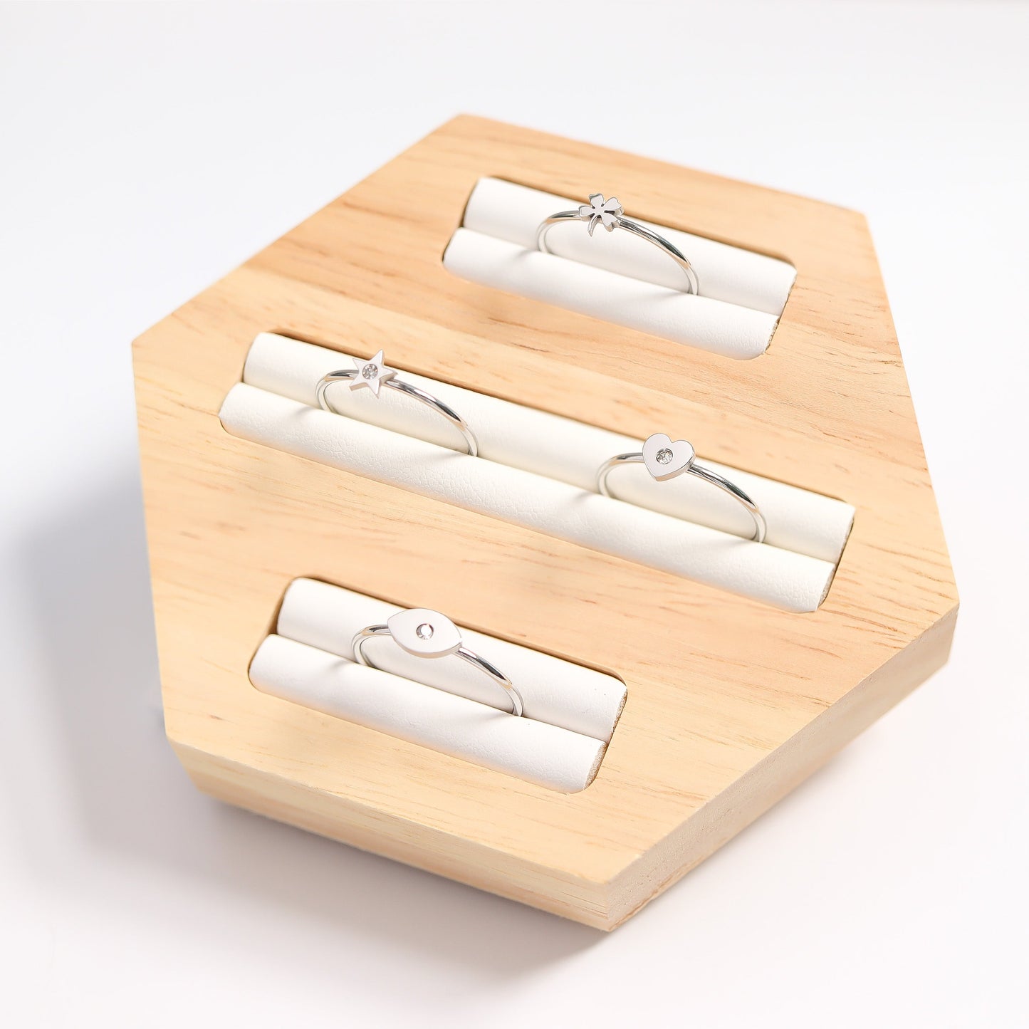 18K Gold PVD Stainless Steel CZ Stone Star Symbol Ring / ZRJ0003