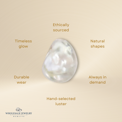 18K Gold PVD Stainless Steel Freshwater Pearl Charm Holder Necklace / CHN0100