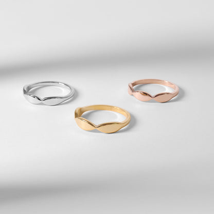 18K Gold PVD Stainless Steel Sculpted Blank Engravable Ring / ZRJ9017